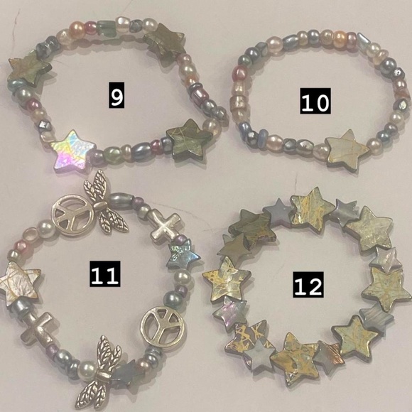 Jewellery Faory Grunge 90s Y2k Pearl Elastic Bead Bracelets ☮️🎧🌿💫 - Picture 4 of 8